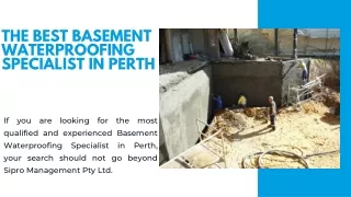 The Best Basement Waterproofing Specialist in Perth and Fremantle