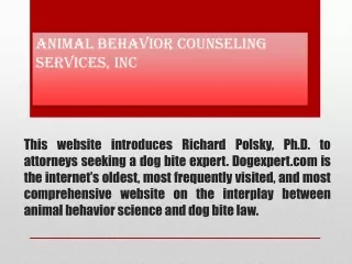 Animal Behavior Expert Witness