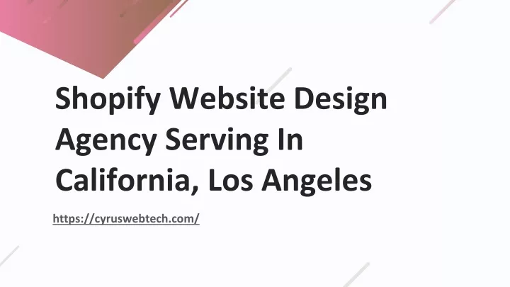shopify website design agency serving in california los angeles
