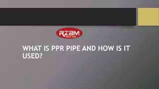 what is ppr pipe and how is it used