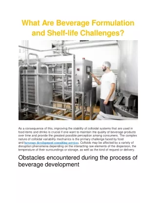 What Are Beverage Formulation And Shelf life Challenges