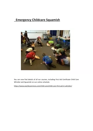 Emergency Childcare Squamish