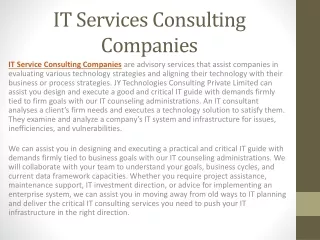 IT Services Consulting Companies