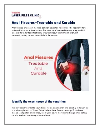 Anal Fissures–Treatable and Curable