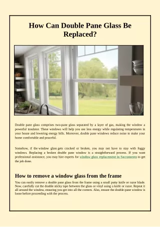 how can double pane glass be replaced