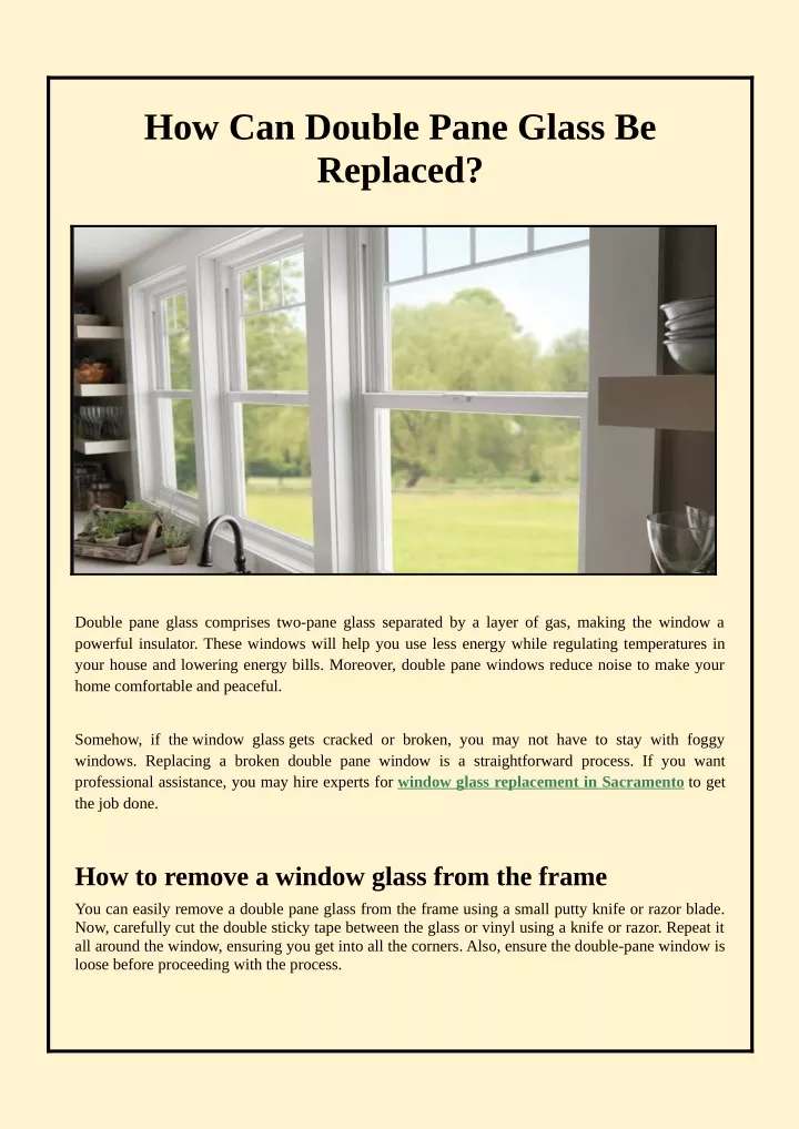 how can double pane glass be replaced