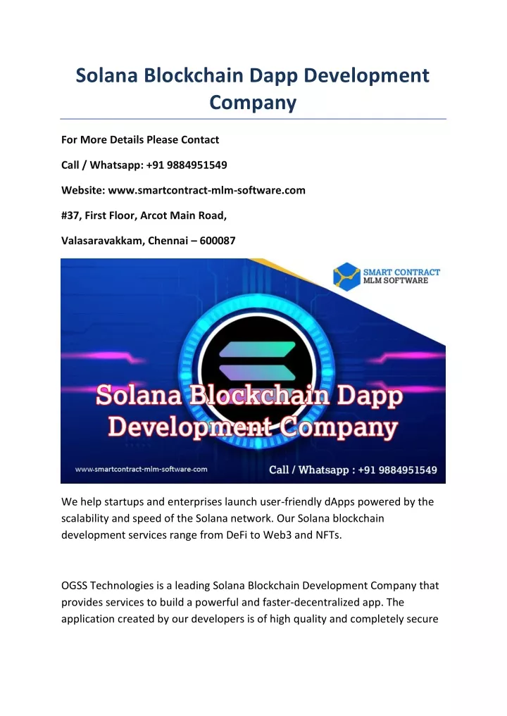 solana blockchain dapp development company