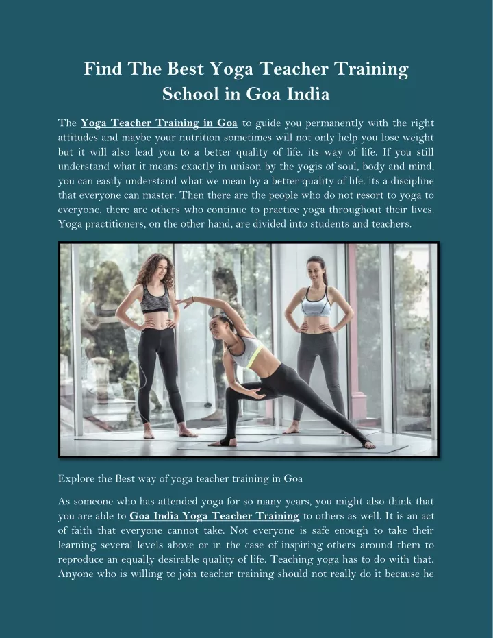 find the best yoga teacher training school