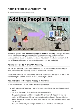 adding people to a ancestry tree