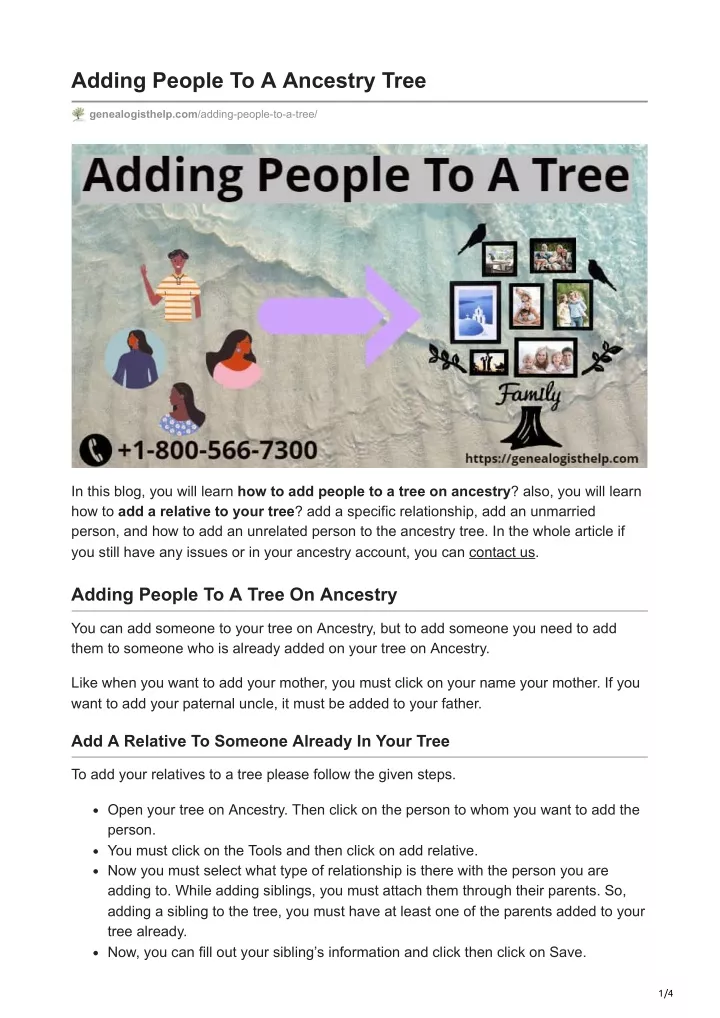 adding people to a ancestry tree