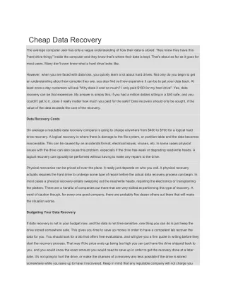 cheap data recovery