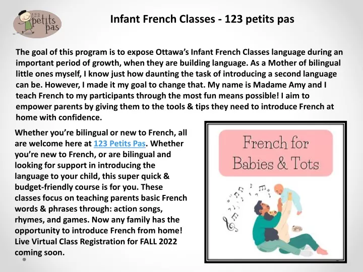 infant french classes 123 petits pas