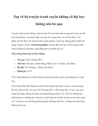 Truyện tranh xuyên không cổ đại