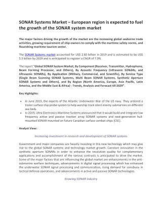 sonar systems market european region is expected