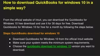 How to download QuickBooks for windows 10 in a simple way?