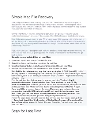 simple mac file recovery