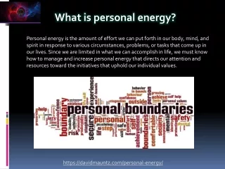 what is personal energy