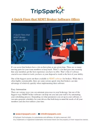 4 Quick Fixes that NEMT Broker Software Offers