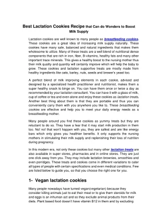 Best Lactation Cookies Recipe that Can do Wonders to Boost Milk Supply