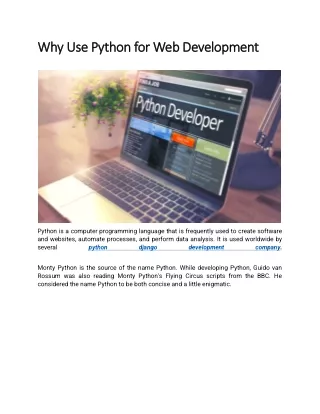 why use python for web development why use python