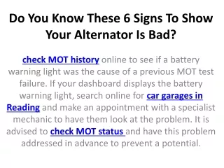 do you know these 6 signs to show your alternator is bad