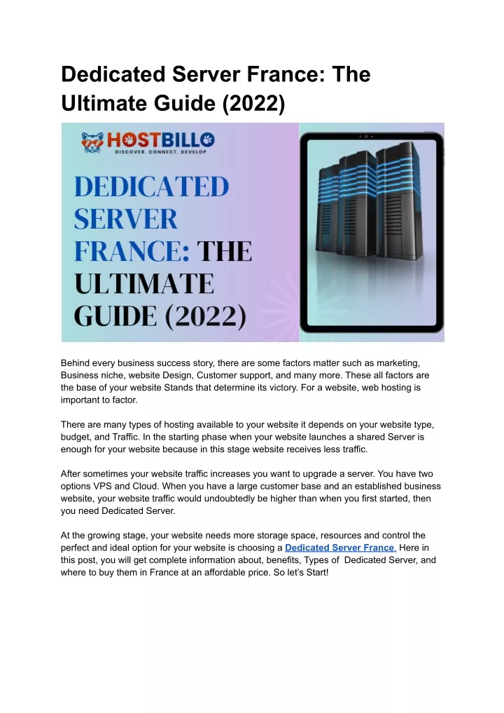 dedicated server france the ultimate guide 2022
