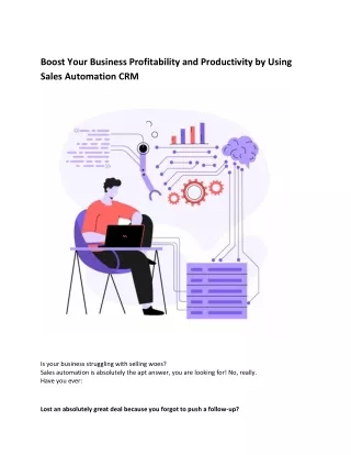 Boost Your Business Profitability And Productivity By Using Sales Automation CRM