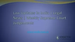 Weekly Overview Supreme Court Judgments Verdictum