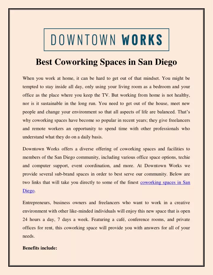 best coworking spaces in san diego