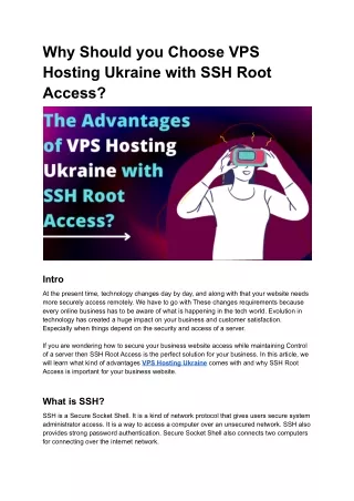 why should you choose vps hosting ukraine with
