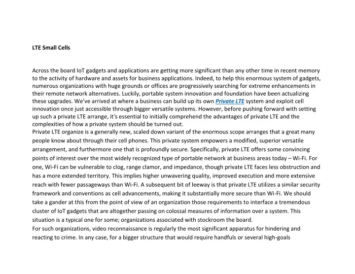 lte small cells across the board iot gadgets