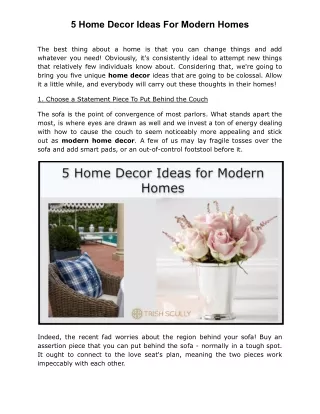 PPT - 5 Home Decor Ideas For Modern Homes PowerPoint Presentation, free ...