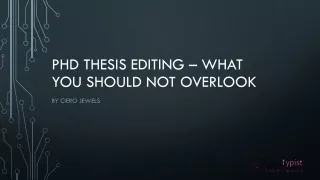 PhD Thesis Editing – What You Should Not