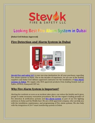 Looking Best Fire Alarm System in Dubai