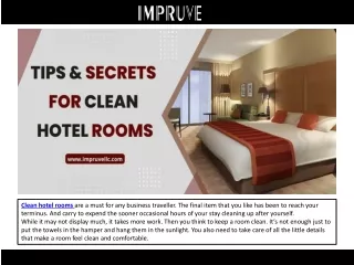 clean hotel rooms are a must for any business