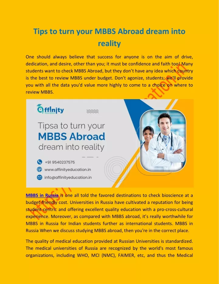 PPT - Tips To Turn Your MBBS Abroad Dream Into Reality PowerPoint ...