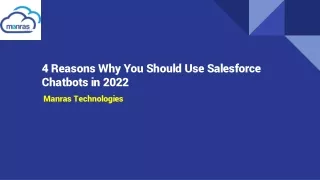 4 Reasons Why You Should Use Salesforce Chatbots in 2022