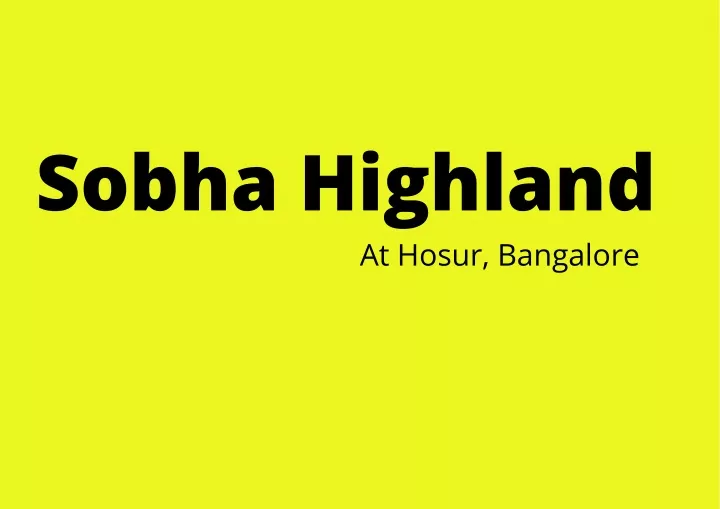 sobha highland