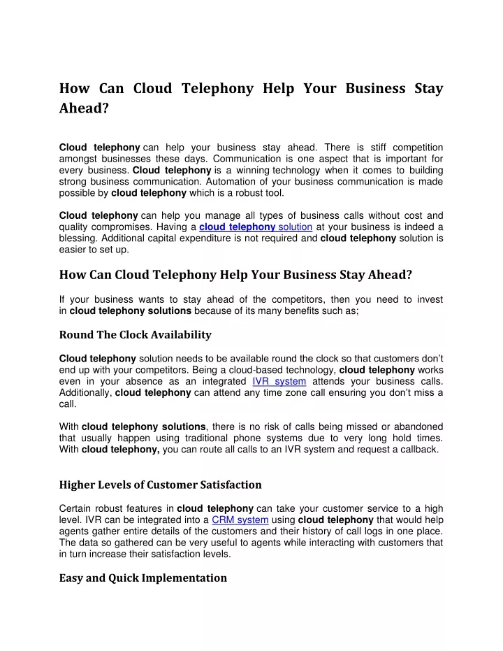 how can cloud telephony help your business stay