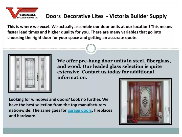 doors decorative lites victoria builder supply