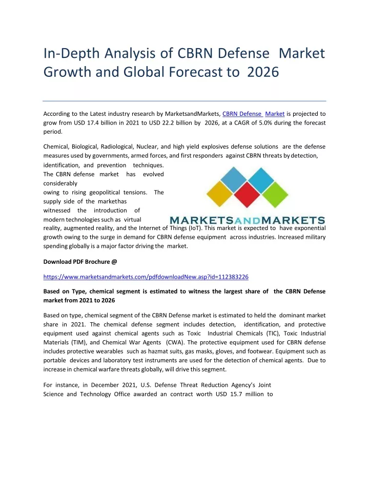 in depth analysis of cbrn defense market growth and global forecast to 2026