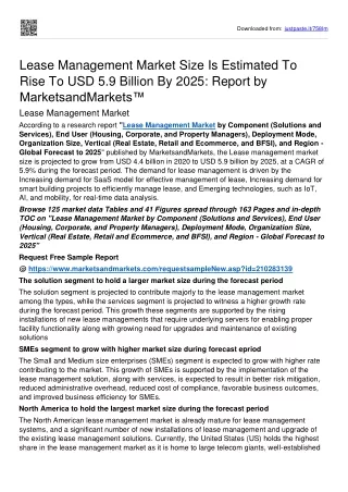 Lease Management Market Set to Witness an Uptick Size USD 5.9 billion to 2025