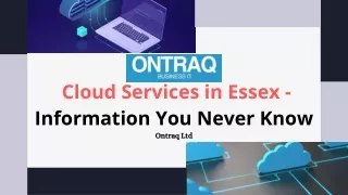 Cloud Services in Essex - Information You Never Know