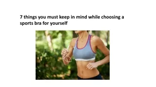 7 things you must keep in mind while choosing a sports bra for yourself