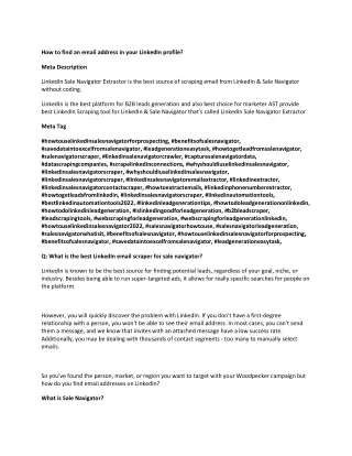 how to find an email address in your linkedin