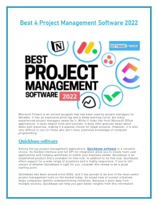 best 4 project management software 2022