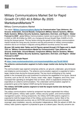 Military Communications Market worth USD 40.6 billion by 2025