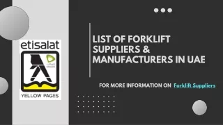 Forklift Suppliers