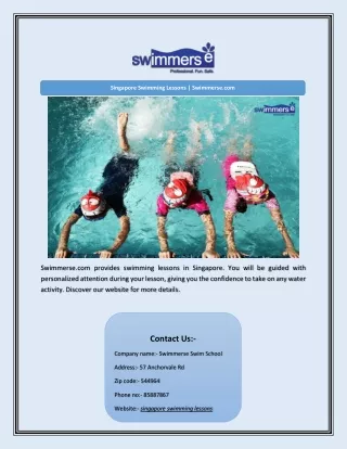 singapore swimming lessons swimmerse com