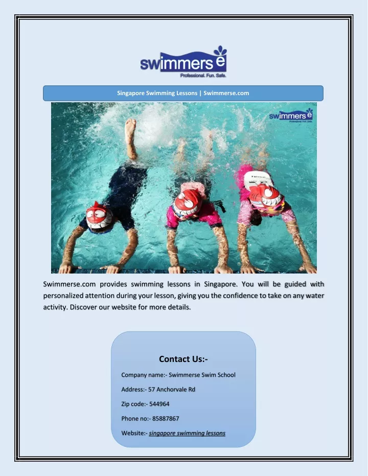 singapore swimming lessons swimmerse com